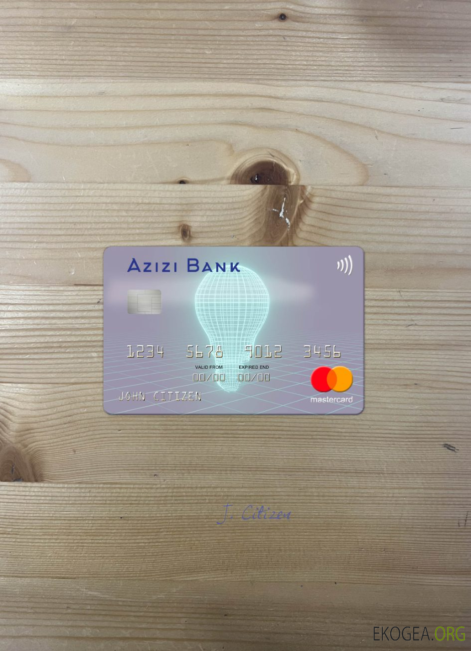 Afghanistan Azizi Bank mastercard photolook recto